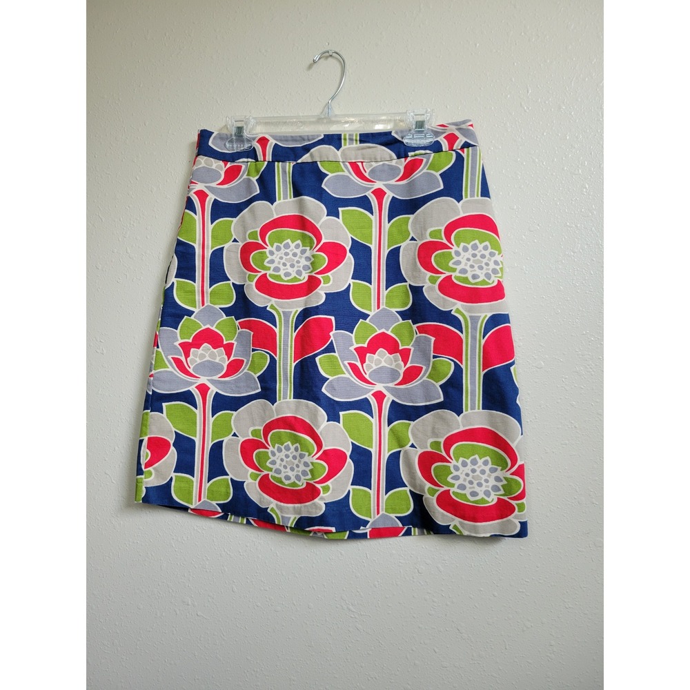 Boden Retro Floral Cotton Mini Skirt Navy Red Green Size US 8R UK 12R